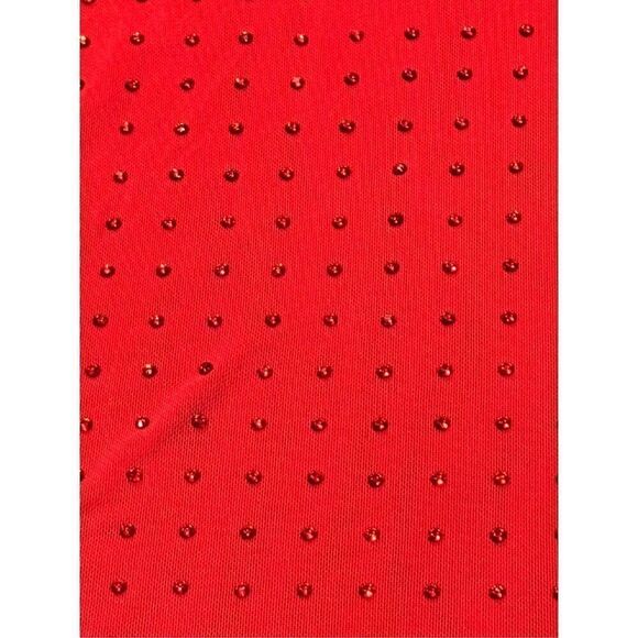 No Boundaries Rhinestone Studded Mesh Top with Long-Sleeves Red NWT Size XXS - Picture 6 of 12